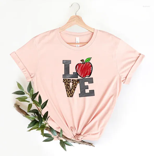 Damen-T-Shirts, Liebeslehrer-T-Shirt, Valentinstag, Geschenk, Kleidung für Frauen, Baumwolle, O-Ausschnitt, lässig, kurzärmelig, Top-T-Shirts