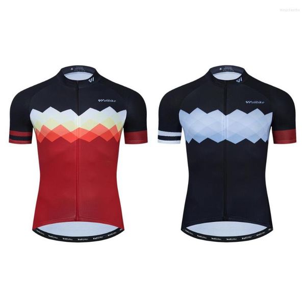 Jackets de corrida Wulibike Ciclismo Jersey Men's Short Slave Bicycle Tops Summer Summer Quick Bike Lowes Sportwear Red Camisetas MTB Roupas