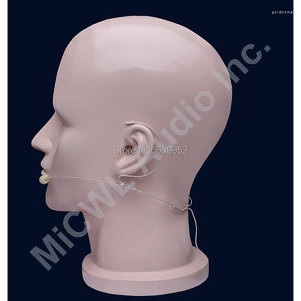 Microfones Onidirecional Wireless Headset Head Usen Microfone Mics para Mipro System Ta4f Mini Plugue de bloqueio bege