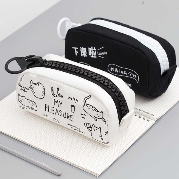 Bolsas de lápis Creative Capacidade de Grande Capacidade Capacitar Cachorro Cachorro Caso Kawaii Pencilcase Supplies Saco de Lápis Capacidade de Papelaria Presentes J230306