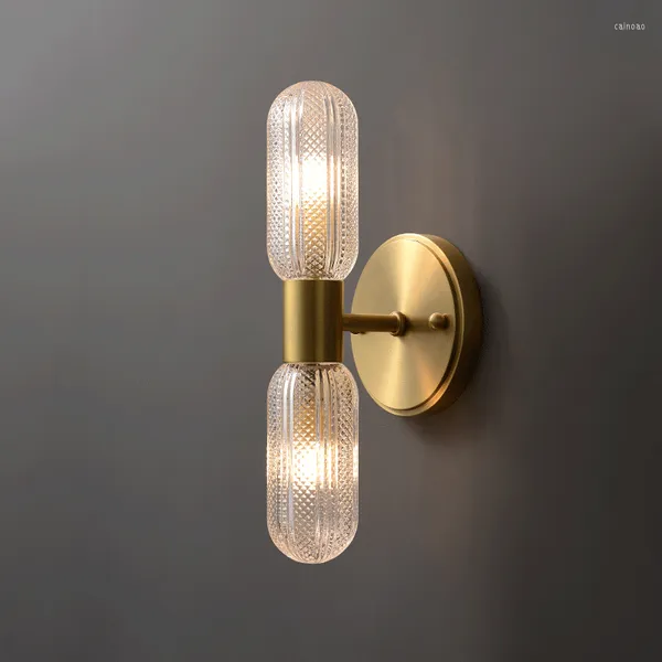 Duvar lambası Postmodern Bakır Işık Lüks Sconce Nordic Yatak Odası Başucu Retro Vintage Oturma Odası Merdiven Dekorasyon Arka Plan