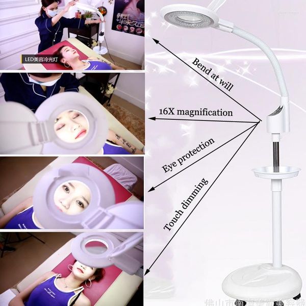 Lampe Schönheitssalon Make-up LED Kaltlicht Lupe Tattoo Nail Art Eye Shadowless Boden