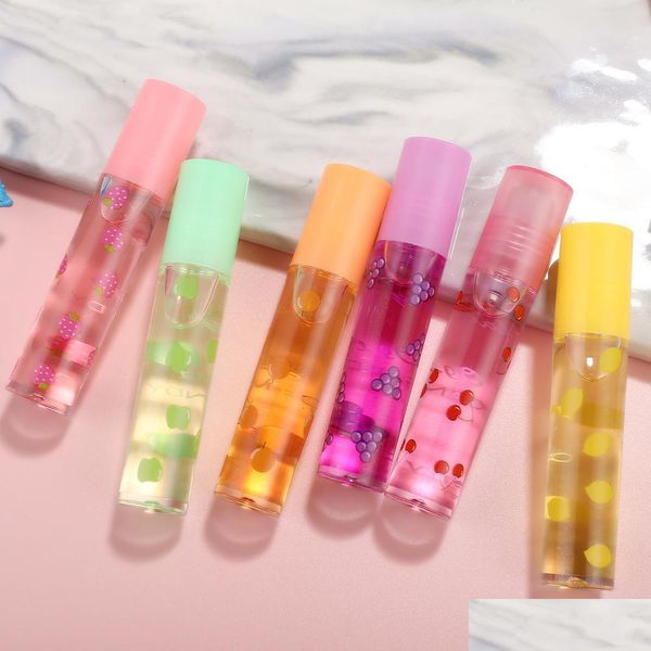 Lipgloss, transparente Frucht, nahrhafter Lipgloss, natürlicher Farbwechsel, Gelee, flüssiger Lippenstift, feuchtigkeitsspendend, süßes Öl, Tropfenlieferung, Healt Dh2Bt