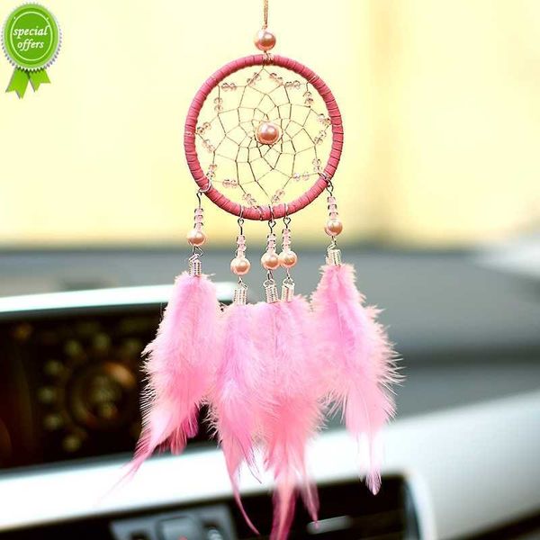 New Dream Catcher Car Hanging Decoration Specchietto retrovisore Feather Car Mirror Pendant Accessori per auto Ragazza Home Car Interior Decoration Ciondolo per auto