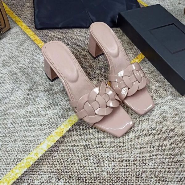 Damen-Sandalen mit offenem Zehenbereich, dickem Absatz, Kreuzsandalen, sexy Marke aus echtem Leder, niedriger Absatz, glänzende Sandale, Damen-Strandschuhe, Kleiderschuh, Plateau-Hausschuh, Sandale, Hausschuhe