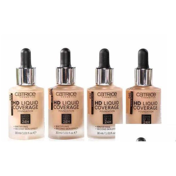 Fondotinta Nuovo marchio di trucco Hd Liquid Erage 30Ml 4Colors Effetto seconda pelle Beige Cosmetici Drop Delivery Salute Bellezza Viso Dhhzl