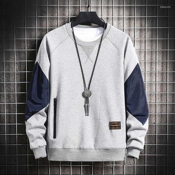 Männer Hoodies Männer Herbst Rundhals Pullover Casual Patchwork Koreanischen Stil Sweatshirt Langarm Plus Größe 5XL