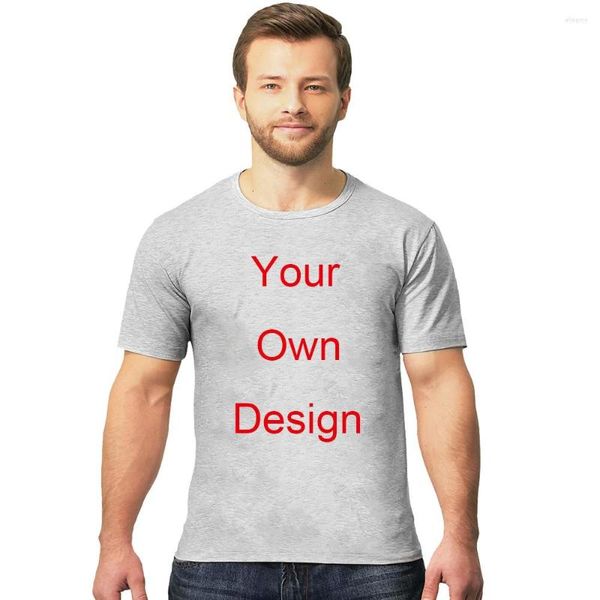 Erkekler Tişörtleri Özel Tasarım Gömleğinizi Özelleştirme Erkekler Kısa Sleev Tshirt Yaz O yaka tişört moda diy gri kıyafetler