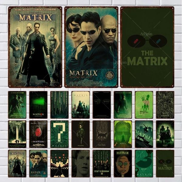 Matrix Film Metal Tabela Vintage Posterler Plak dreamland Film afişi Tabela Ev Dekorasyon Oturma Odası Kapı Kulübü Garaj Duvar Dekoru Için Plakalar Boyut 30X20CM w01