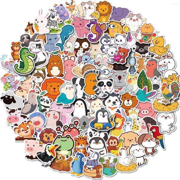 Confezione regalo 100 pezzi personaggi personalizzati carta animale cartone animato adesivi decorativi per laptop carino coreano