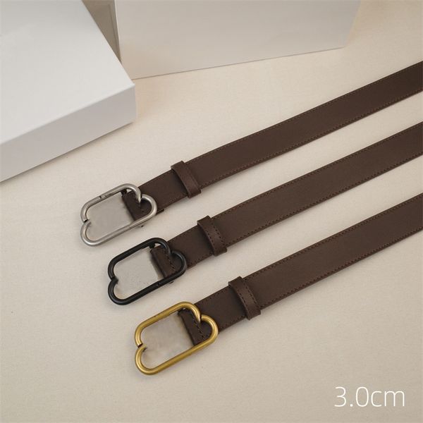 Ladies Classic Brand Brand Mens Mens Leather Refem Letter Buckle Brow