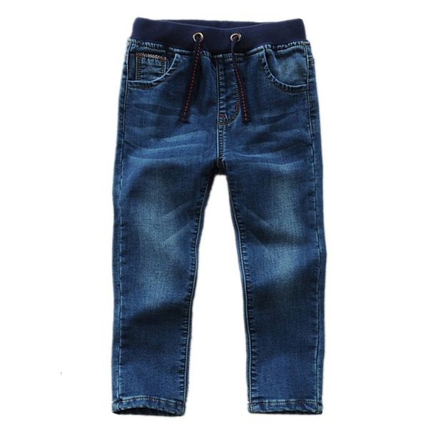 Jeans Kids Boys Jeans Jeans Calça jeans de moda elástica da cintura calças casuais de jeans para adolescentes 2-14 anos desgaste FM034 230306