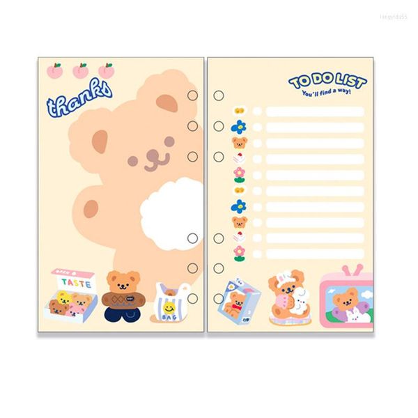 Kawaii Binder A6 Notizbuch und Tagebuch Nachfüllung 6 Ringe Notizblock Zubehör Notizbuch Agenda Planer Staionery Organizer Skizzenbuch