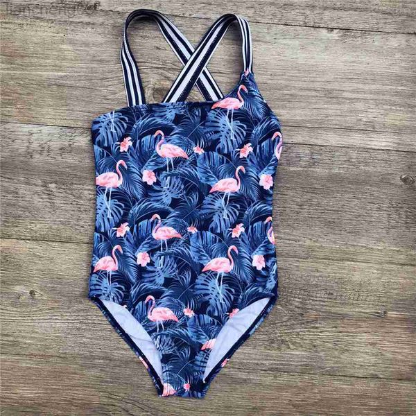 Einteiler 3-14 Jahre Mädchen Badeanzug Bademode Flamingo Print Kinder Mädchen Einteiliger Badeanzug Beachwear 2020 Kinder Mädchen Bademode Monokini W0310