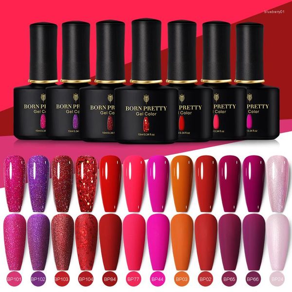 Gel de unhas nascidas Bonito Glitter Polish 10ml Vernis Semi Permanente UNIDES Manicure Ano Shining Manicure for Home DIY