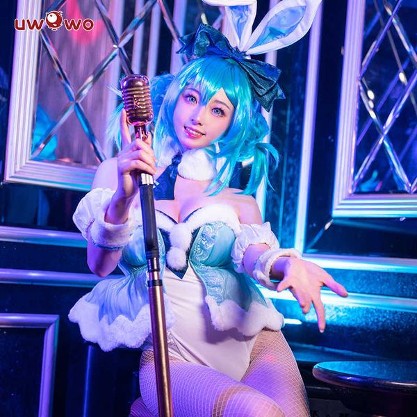 Anime-Kostüme VORVERKAUF UWOWO Vocaloid Miku Cosplay Come Mikku Come Anime Sexy Come White Bunny Girl Cute Bunnys Ver Jumpsuit Rabbit Z0301