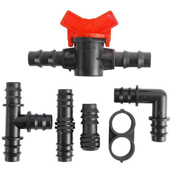 Equipamentos de rega 42pcs Acessórios de irrigação por gotejamento Connectores farpados para tubulação conector de mangueira de água 1/2inch