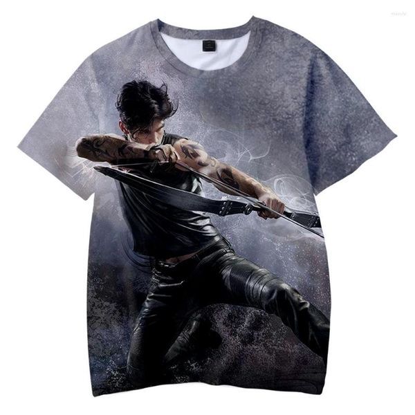 T-shirt da uomo Shadowhunters stampati in 3D adattati dal romanzo di TMI T-shirt per bambini Cool T-shirt per ragazzi / ragazze con stampa Hip Hop Highstreet Summer Tee