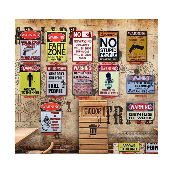 Pittura in metallo Avvertimento Tin Toilet Cucina Bagno Decor Poster Bar Pub Cafe Retro Sign Home Restaurant Segni vintage Bh2209 Drop De Dhjbb