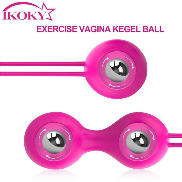 Яйца/пули Ikoky 2pcs/Set Silicone Begel Ball Ben Wa Ball Waginal Geisha Ball Vagina Уничтожение упражнения для влагалища массаж вибраторные секс -игрушки L230306