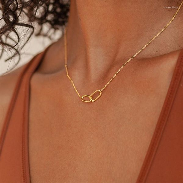 Colar de pingente ligado a gargantilha Dainty Minimalist Infinity Colares