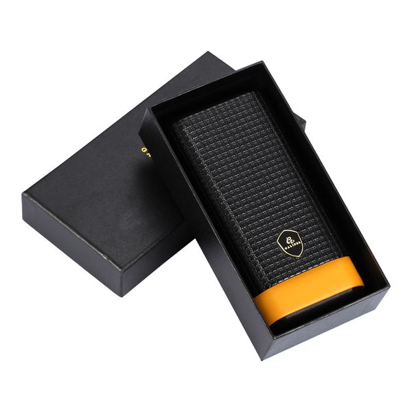 Кожаная сигарная держатель Cause Case Portable 3 Tube Gadget Mini Cigar Box подходит для сигарных аксессуаров/подарков кедровой сигар коробки