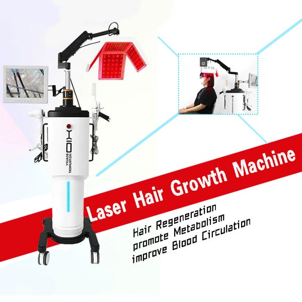 Macchina laser a diodi professionale più efficace Trattamento per la perdita dei capelli Strumento da 650 Nm Ricrescita dei capelli Terapia anti-caduta Attrezzatura Analizzatore di crescita a led