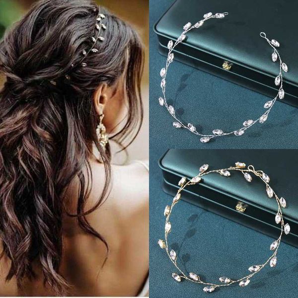 Tiaras Kristall Strass Stirnbänder Tiaras Haarbänder für Frauen Braut Braut Party Hochzeit Haarschmuck Schmuck Vine Band Stirnband R230306