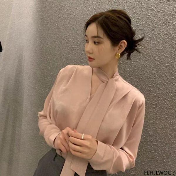 Blouses feminina Chique Coreia Moda Roupos 2023 Design Mulheres Japão estilo garotas Office Lady Work V Camisetas de pescoço elegantes tops sexy de malha sexy