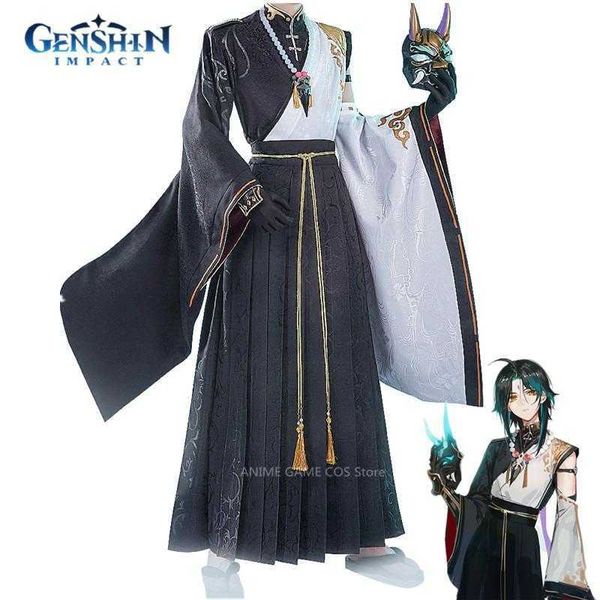 Аниме костюмы аниме Genshin Impact Project Cos Xiao Ancient Come Game Cosplay Clothing Full Set Mandrill подходит для мужчин ролевой костюм Z0301