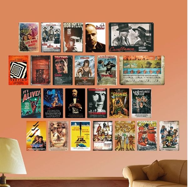 American Clássico Filme Clássico Poster Poster Classical Film Sticker Iron Pintura de Metal Sign Placa Metal Crianças Decoração de parede Decoração de parede de parede Decoração de arte de parede 30x20cm W01