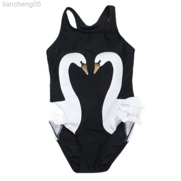 Pieces Kids Bikinis Bikinis Swan Mui-degrada impressa Baby Girls Awear Crianças Monokini Monoking Arneco de banheira Desgaste da praia para criança W0310