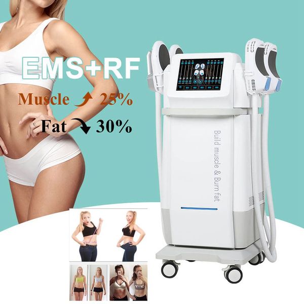 Professionale 4 maniglie Ems macchina dimagrante costruzione muscolare corpo allenatore muscolare addominale Rf Emslim dispositivo a radiofrequenza attrezzatura per il sollevamento del sedere