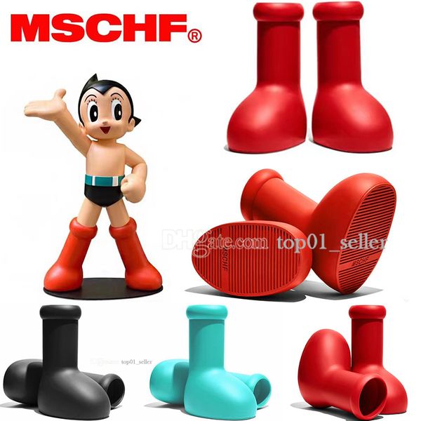 MSCHF Astro Boy Big Red Boots Sapatos Raios para homens da mulher na vida real