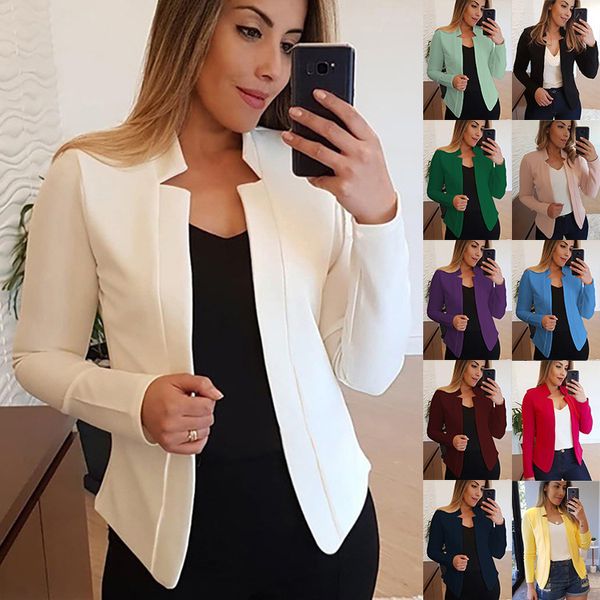 Frauen Blazer Frühling Weibliche Lange Hülse Offenen Stich Dünne Mantel Strickjacke OL Jacken Femme Plus Größe 5XL Kleidung