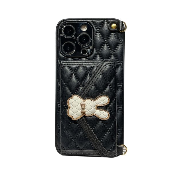 Custodie per telefoni cellulari a tracolla di lusso Porta carte con cinturino metallico Catena Twill Cover protettiva per cellulare per Apple 14 13 12 11 Pro plus max XR SmartPhone Vendita al dettaglio