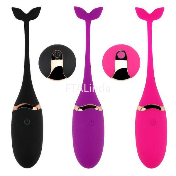 Uova / Proiettili Danza creativa Balena Palline vaginali Ricarica USB Telecomando senza fili Vibratori Flirtare femminile Masturbazione Giocattolo del sesso L230306