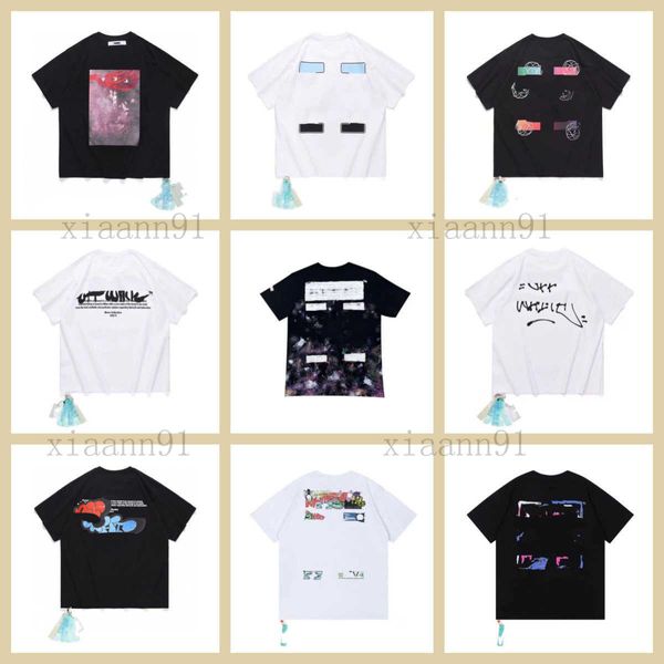 T-shirt da uomo Designer moda Luxurys Classic Arrow T-shirt stampata Uomo Donna T-shirt casual allentata Graffiti Felpe off Whiteness Hip Hop High Street Tees