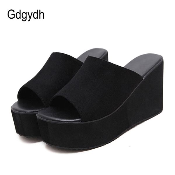 Sandálias Gdgydh Summer Slip On Women Wedges Sandals Plataforma Alto salto alto Fashion Toe Ladies Sapatos casuais Promoção Confortável venda 230306