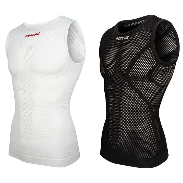 Camas de ciclismo Tops Darevie Ciclismo Base Men, sem costura, ciclismo de suor respirável apertado absorve ciclismo de roupas íntimas com malha de bicicleta sem mangas da camada de bicicleta 230306