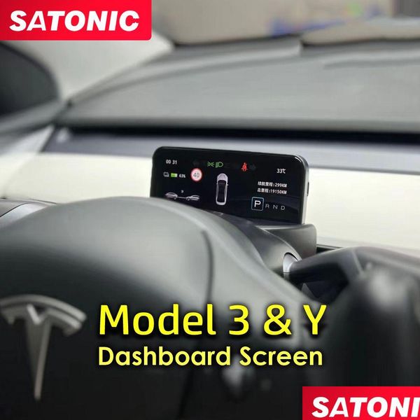 Elektrofahrzeug-Zubehör Modell Y 3 Smart Dashboard Cluster Instrument Lcd Digital Information Displayer für Tesla Modely/ Model3 Dhoue