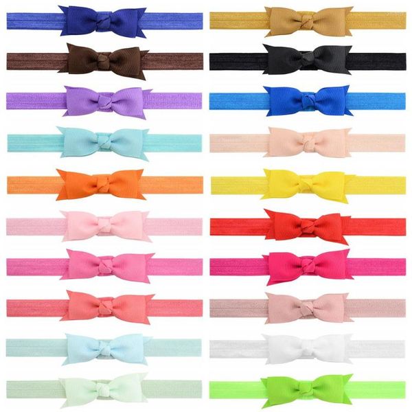 Haarschmuck 20 teile/satz Nette Fliege Stirnband Band Candy Farbe Band Elastisches Haarband Baby Mädchen Kinder Geboren