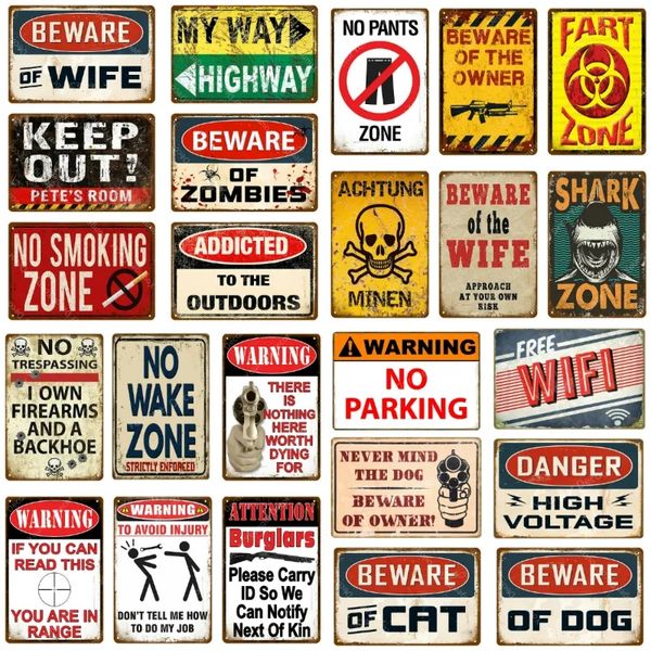 Retro No Pants Zone Targa in metallo Decorazioni da parete Avvertenza Pericolo Divieto di violazione di domicilio Gun Metal Signs Achtung Minen Vintage Poster Arte personalizzata Targa in latta Dimensioni 30X20CM w02