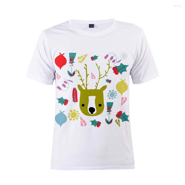 Camicie da uomo harajuku graphic woman thirts plus size donne a manica corta stampata natale con scollo tops t-shirt maschi/bambino