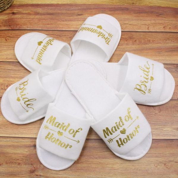 Regali per feste di matrimonio Spose personalizzate Pantofole da damigella d'onore Regalo per feste di addio al nubilato Pantofole con punta che perde