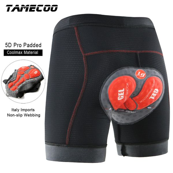 Ropa interior de ciclismo Tamecoo Ropa interior de ciclismo Pantalones cortos de ciclismo profesionales Actualización 5D Almohadilla de gel Calzoncillos de ciclismo a prueba de golpes MTB Bicicleta Pantalones cortos de montar en bicicleta 230306