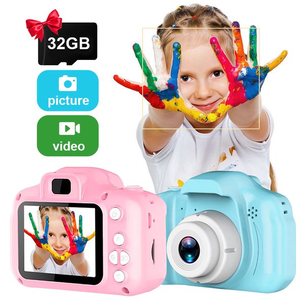 Câmeras de brinquedas Kids Mini Toys educacionais para crianças Presentes de bebê Presente de aniversário Digital 1080p Projeção Câmera de vídeo 230307