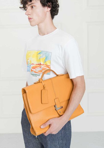 Casablanca Designer-T-Shirt aus Baumwolle mit Farbverlaufsdruck in Orange, klassisch, modisch, moderner Eindruck, atmungsaktiver Druck mit Rundhalsausschnitt für Herren