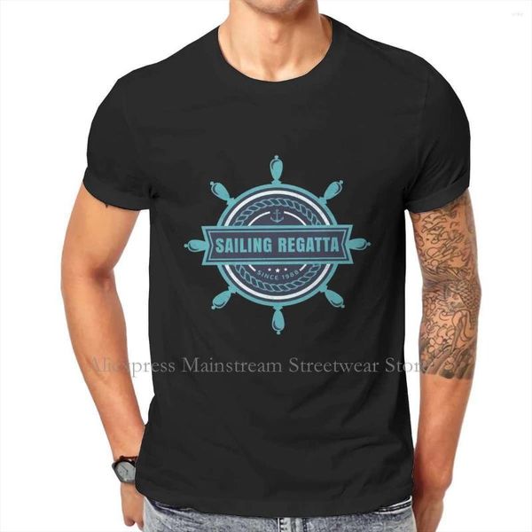 Camiseta masculina de camisetas para homens 2023 emblema com volante náutico básico moletons casuais camisa