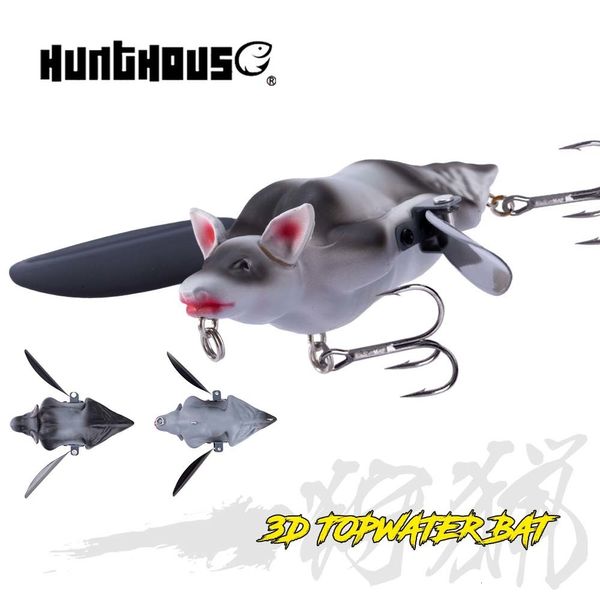 Köder Köder Hunthouse Bionic 3D Bat Künstlicher Bleistiftköder Schwimmender Oberflächenfischköder Wobbler 95 mm 28 g Kurbelköder für Bass Tackle 230307